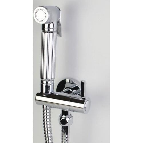 Brass Bidet Faucet Bathroom Single Cold Toilet Shower Blow-fed Spray Gun Nozzle with 1.5m Hose Chrome Bidet Faucet Bath Hardware