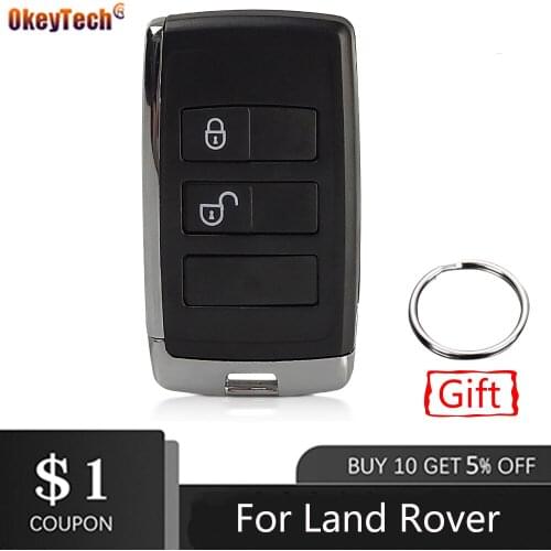OkeyTech Modified Car Key Case Styling Shell 2 Buttons for Land Rover New Replacement Remote Key Shell With Keyring
