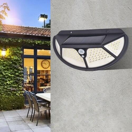 Solar Double Sensor Head Garden Wall Light Garden Light Four-sided Luminous Human Body Induction Solar Garden Decorative Light