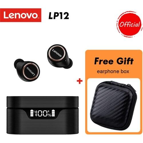 Lenovo LivePods LP12 TWS In-Ear Earphones True Wireless Earbuds DSP Noise Canceling Waterproof Headset Bluetooth 5.0 Headphones