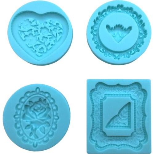 Wholesale 10 pcs/lot Combination Photo Frame Rose Silicone Molds Fondant Cake Chocolate Candy Decorating Tools