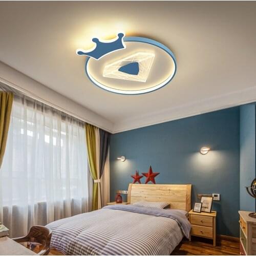 Childrens room ceiling lamp bedroom round net red princess ins girl heart romantic boy girl room lamp