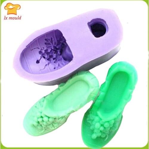 Relief Fruit Soap Mould Grape Shoe Elastic Silicone Mold Suitable For Resin Candy Candle Crafts-Girl Shoes