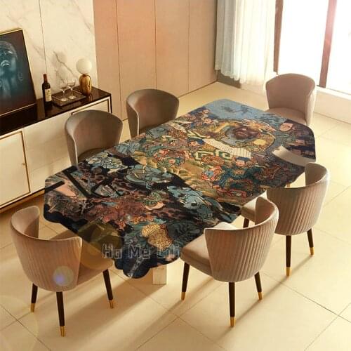 Edo Period Kagawa Bunji Of The Devil And Yamas Domain Painted Tablecloths Indoor And Outdoor Art Decor