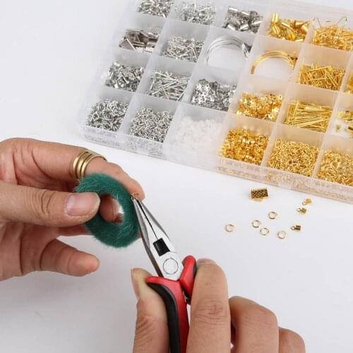 Alloy Accessories Jewelry findings Set Open Jump Rings Lobster Clasp Clip buckle Earring Hook Jewelry Making Supplies Kit