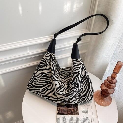 Zebra Printed Shoulder Messenger Bag Women Handbags Totes Fashion Canvas Casual Simple Crossbody Bags Clutch Bag