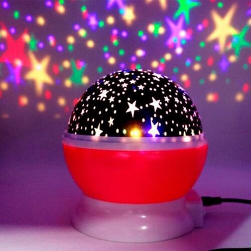 LED Night Light Star Sky Automatic Rotating Projection Light Star Moon Light Colorful Diamond Projector USB Atmosphere Lights