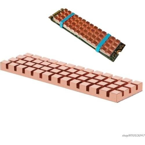 Pure Copper Heatsink Cooler Heat Sink Thermal Conductive Adhesive for M.2 NGFF 2280 PCI-E NVME SSD 70x20MM Thickness Wholesales