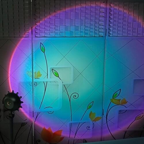 USB Sunset Projector Lamp Led Night Light Rainbow Atmosphere Table Lamp for Home Bedroom Coffe shop Background Wall Decoration