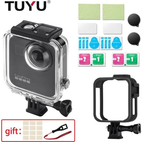 TUYU 45m For GoPro Max Waterproof Housings Shell Protective Cover Box For Go Pro 360 Panoramic Camera Dive Case Accessories