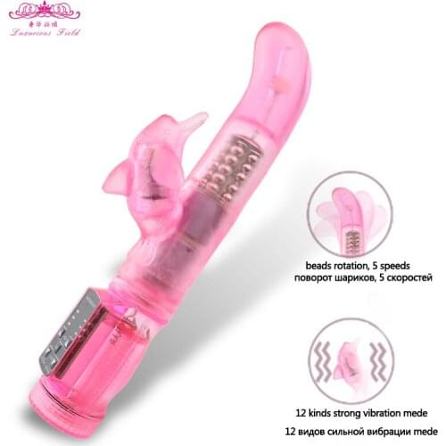 Rotation Dildo Rabbit Vibrator 12 Speed Clitoral stimulator G spot Vibrator Soft Silicone Intimate sex product sex toy for Women