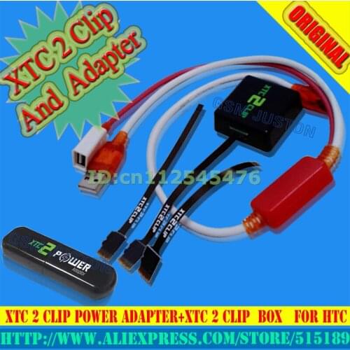 XTC 2 Clip Power Adapter with xtc 2 clip xtc clip Box with 3 In 1 Flex Cable with Y Type Cable for HTC