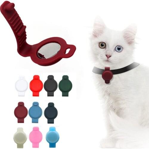 GPS Tracking Protective Case For Pets Dog Cat Buckle Support For AirTag Silicone Sleeve Key ring Tracker Locator Light Cover