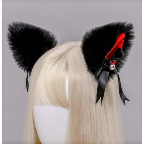 2pcs Handmade Cute Furry Animal Ears Hairpin Headwear Fox Ear Clip Cosplay Props Cat Ears Hair Clip For Girls Hair Accessories