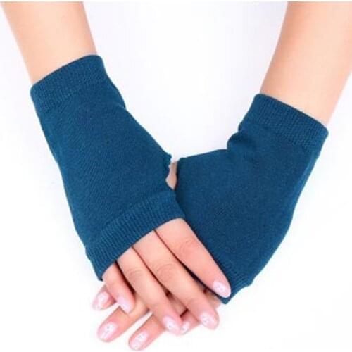 Simple warm ladies touch screen half finger gloves combed cotton comfortable soft finger sets D73
