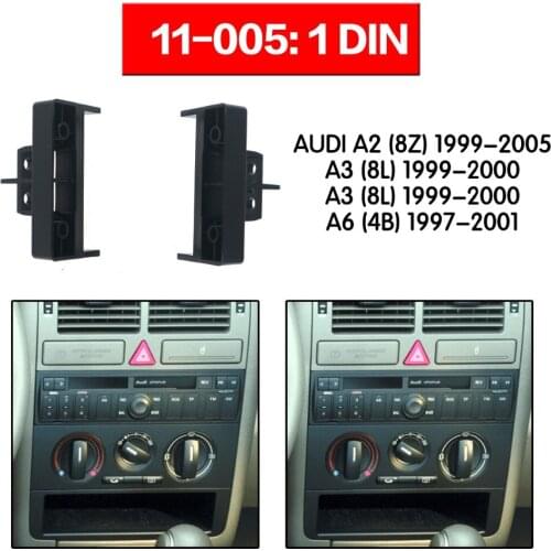 11-005 1Din Radio Fascia for AUDI A2 (8Z) A3 (8L) A4 (B5) A6 (4B) Stereo Panel Mounting Installation Dash Kit Trim Frame