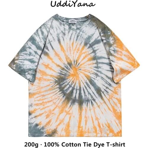 2021 Fashion 100% Cotton Tie Dye T-Shirts Oversized T-Shirt For Man Womens Tee Shirt Y2K Top Handmade Tie Dye Unisex Clothing