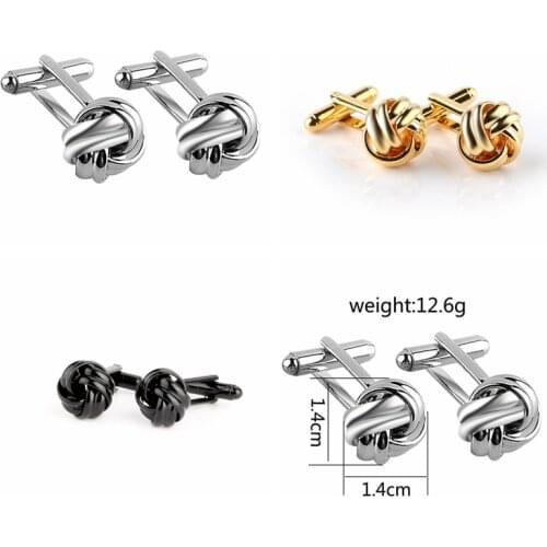 Fashion Silver Gold Black Twist French Cufflinks Buttons For Men Lawyer Groom Wedding Father Decorations Shirt Cuff Links 5 Pair