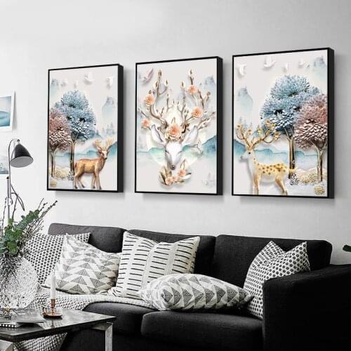 DIY 5D Sale Diamond Embroidery, Diamond Mosaic, Special Shaped, Full, Modern European Elk, Diamond Painting, Cross Stitch, Decor