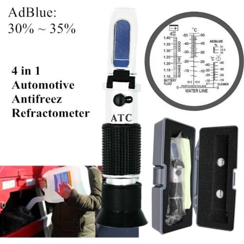 30-35% Vehicle Urea Tester Ethylene Glycol Antifreeze Freezing Point Car Battery Refractometer Tester With Retail Box 40%off