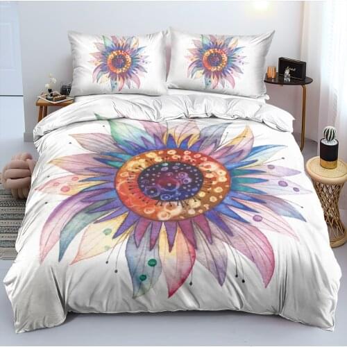 Boho Style Bed Linens Comforter/Quilt/Duvet Cover King Queen Beautiful Bright Fairy Flowers Bedding Sets Bohemian Bedspreads