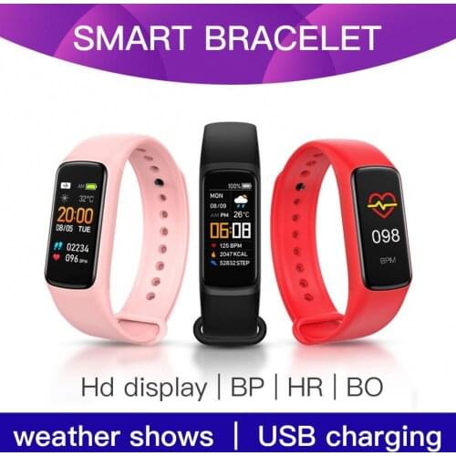 C7 Rechargeable Waterproof Touch Screen Heart Rate Sleep Monitor Smart Bracelet Message Notification Outdoor Positioning