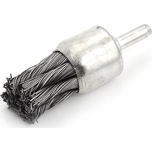 One Piece Wire Knot End Brush Stainless Steel With Shank For Die Grinder or Drill 6*25mm