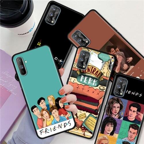 For Realme 6 8 7 Pro C3 C21 XT 5 GT Neo C25 C20 X50 7i C15 C11 Black Soft Phone Case Luxury Back Cover Friends TV Coffee Fundas