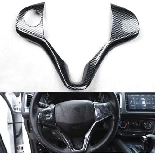 ABS Carbon Fiber Style Car Steering Wheel Decoration Cover Bezel Trim For Honda Vezel XRV 2015 2016 2017 Car Styling