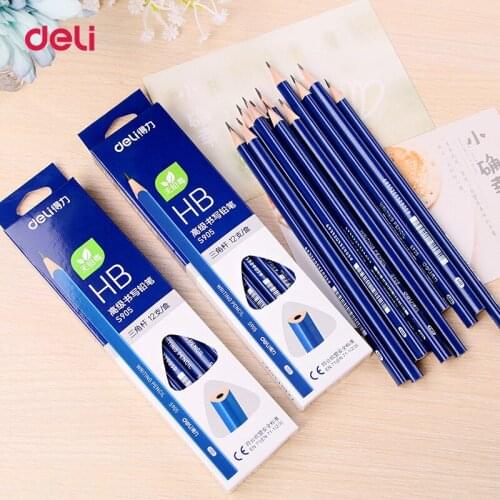 Deli 12pcs/Lot Wooden Lead Pencils HB Pencils Stationery Office & School Supplies Wood pencil for student drawing writing