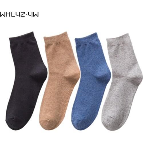 5 Pair Mens Short Socks Pure Cotton Solid Business Party Dress Long Socks Soft Elastic Endurable Calcetines Brand Hot Sell