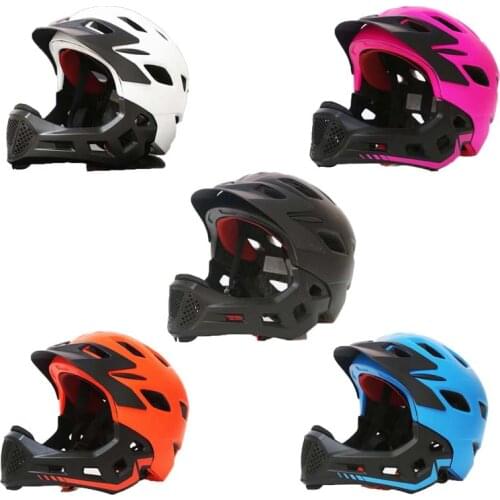 Integrally-Mold Safety Childrens Bicycle Helmet MTB Riding Scooter Enduro Rider Helmet Kids Off Road Bike Cap Full Face Cyclist