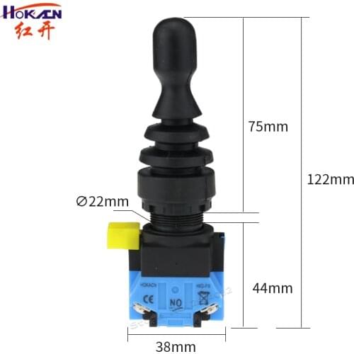 22mm joystick switch Momentary 2 position 2NO Latching reset wobble stick Monolever Cross Button Switch HKL-FW22 HKL-FW12