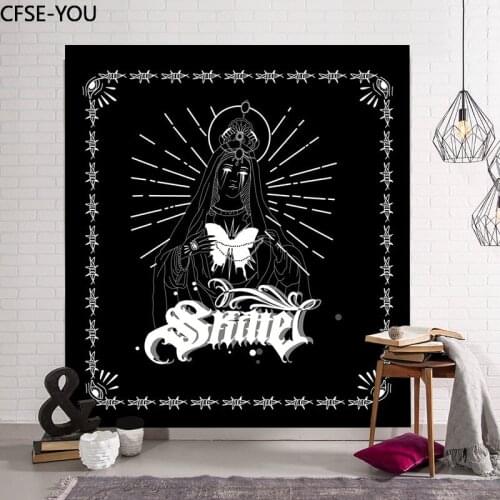 Crying Goddess By CFSE-YOU Tapestry Watercolor Wall Carpet Witchcraft Tapestry Wall Hanging Skull Witchcraft tapiz Dropship