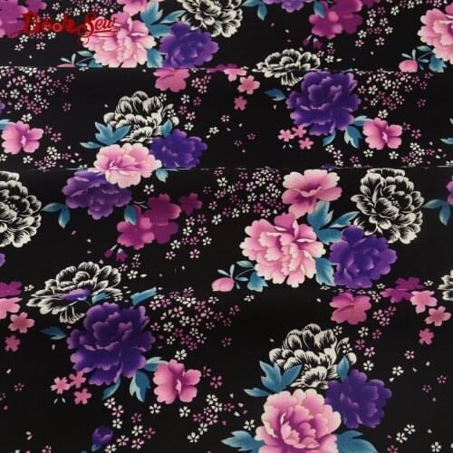 Booksew Cotton Poplin Fabric Dolls Patchwork Black Quilting Childrens Bed Sheets Dress Curtains Shirt Bedding Home Decoration