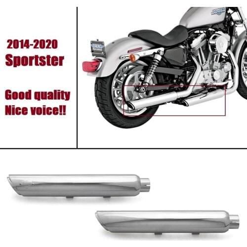 CHROMED exhuast mufflers for harley XL 1200X Forty-Eight Shortshot Pipes Sportster Superlow Iron 2014-2020