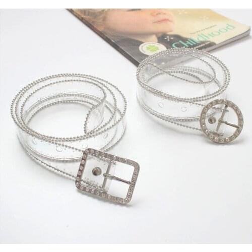 Personality Fashion Ring All-match Buckle Transparent Width Belt Decoration Waist Men Women Fashion Tide BZ91