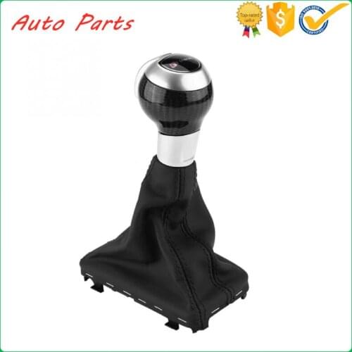 Carbon Fiber Nappa Leather Automatic Gear Shift Knob Gaiter Boot Cover for Audi Q3 A3 S3 /VW Golf for DSG S-Tronic Car Styling