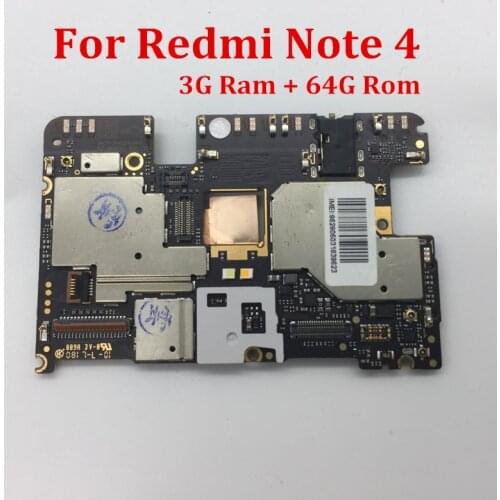 Mainboard Motherboard Unlocked Circuits For RedMi NOTE 4 Hongmi NOTE4 CPU MTK Helio X20 3+ 64GB