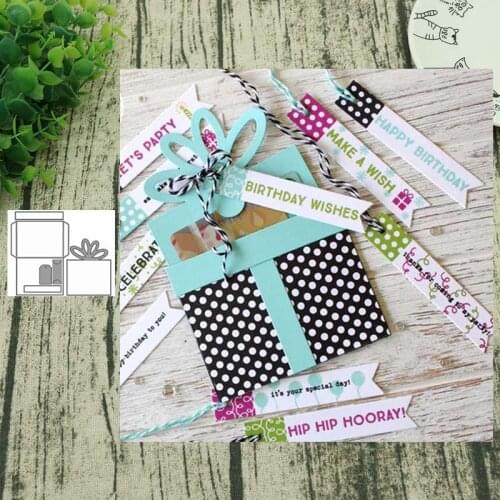 Metal Cutting Dies Christmas gift box for Scrapbooking Steel Craft Die Cut Embossing Paper Card Album Stencil