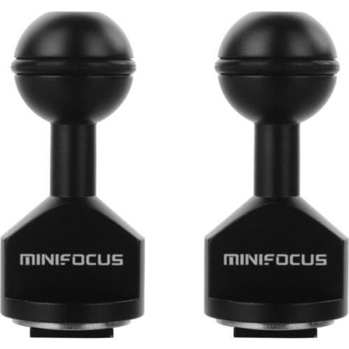 MINIFOCUS 2 PCS 1'' Ball Adapter with Hot Shoe Head Mount For Underwater Camera Arm Tray System Diving Photography Housing