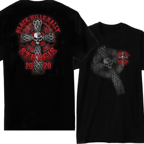 Motorcycle Rally 80th Anniversary Celtic Cross T-Shirt Summer Cotton Short Sleeve O-Neck Mens T Shirt New S-3XL