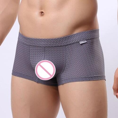 Brave Person Men Gay Male Breathable Transparent Cueca Panties Underpants Comfortable Underwear Mens Boxer Underwear