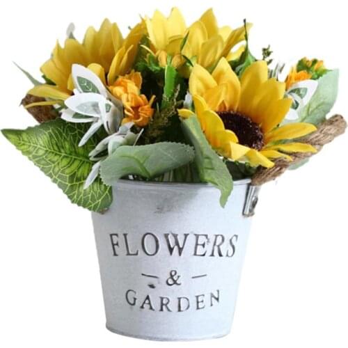 Artificial Flower Set Artificial Sunflower Shelf Window Ornaments Silk Flower Small Potted Plant Wedding Home Decoration