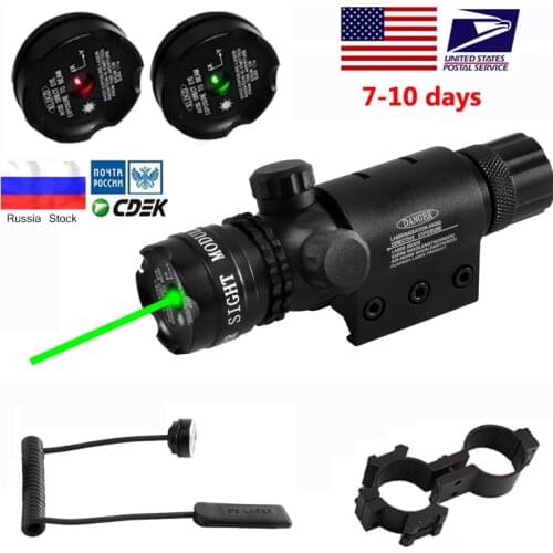 Hunting Tactical Red/Green Dot Laser Sight Adjustable Switch 532nm Mount Laser Pointer Rifle Gun Scope with Point Lazer