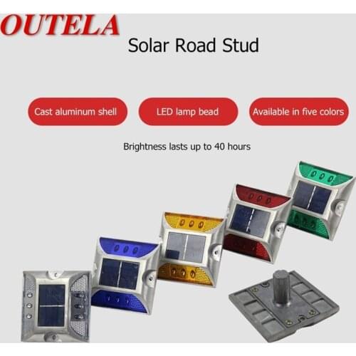 OUTELA Solar Indicator Lights Cast Aluminum LED Waterproof IP68 Compressive And Dustproof Flashing Traffic Light