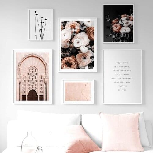 Morocco Door Flower Plant Landscape Quote Wall Art Canvas Painting Nordic Posters And Prints Wall Pictures For Living Room Decor