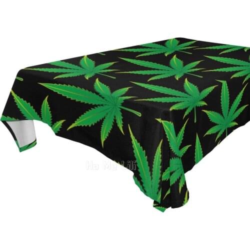 Rectangular Hemp Leaf Tablecloth Home Decor Dinner Kitchen Party Picnic Wedding Halloween Christmas