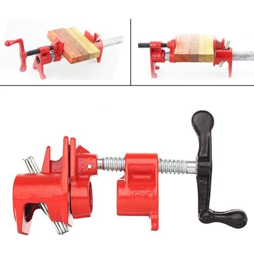 1/2 3/4 inch Heavy Duty Pipe Clamp for Quick Release Wood Gluing Fixture Steel Hand-Cranked Workbench Carpenter Fixed Hand Tool
