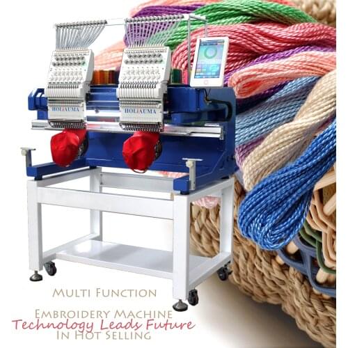 High Quality 1502H 2 heads for t-shirt digital with 15 colors computerized embroidery machine prices from china